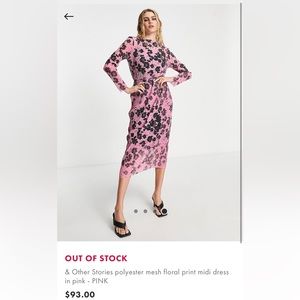 Pink floral midi dress